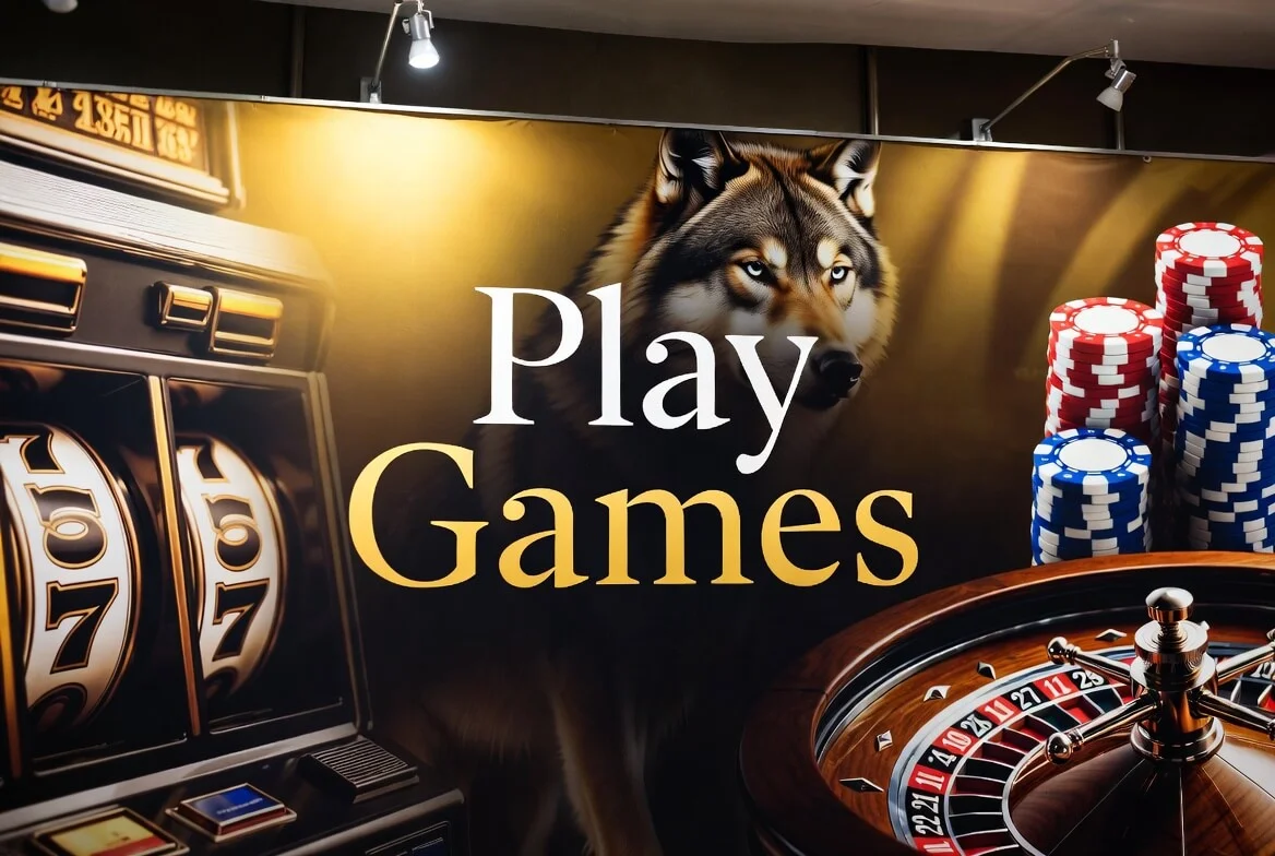 Wolf Winner Australia lobby showing pokies, live tables and the AUD cashier